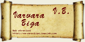 Varvara Biga vizit kartica
